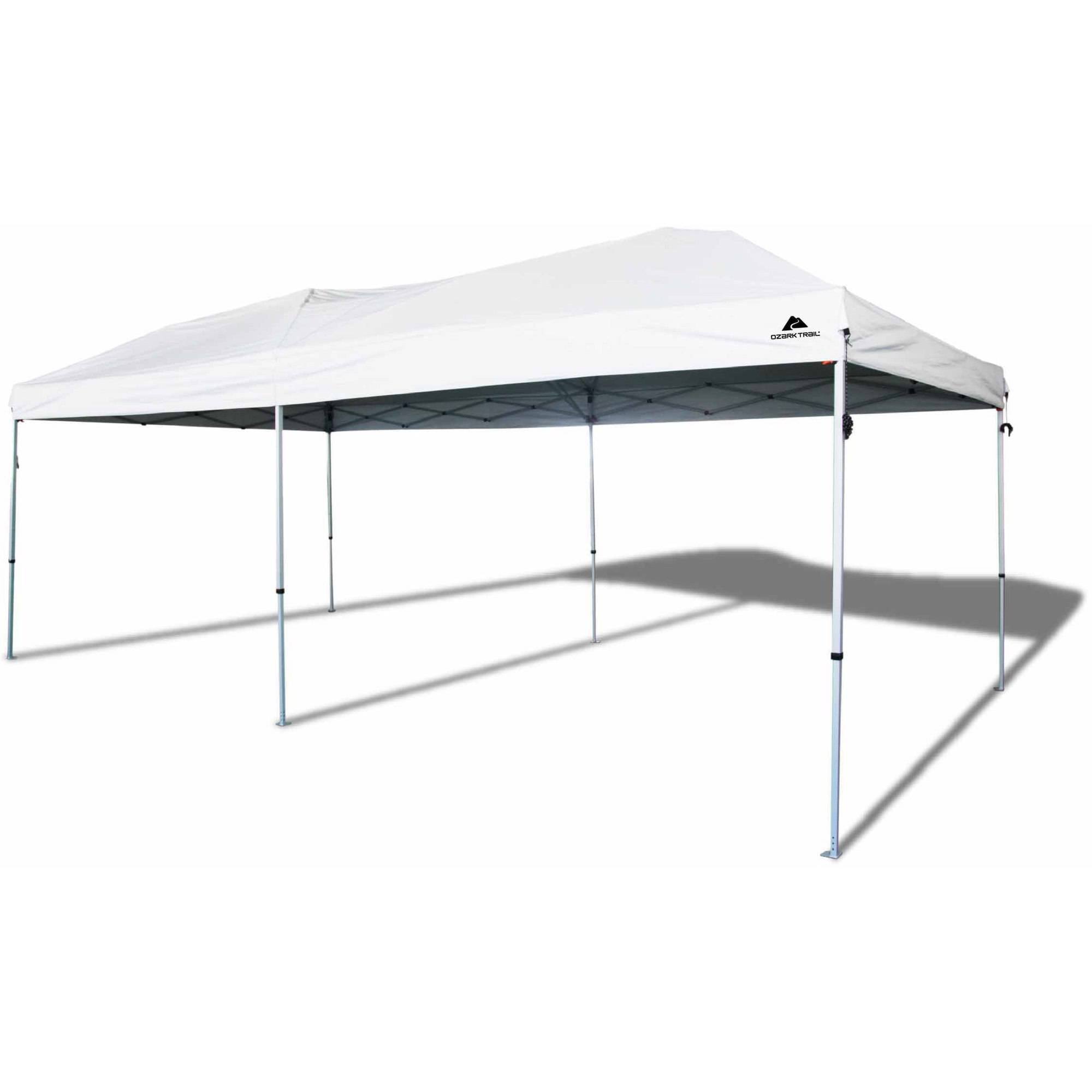 20  x 10  Straight Leg (200 Sq. ft Coverage), White, Outdoor Easy Pop up Canopy