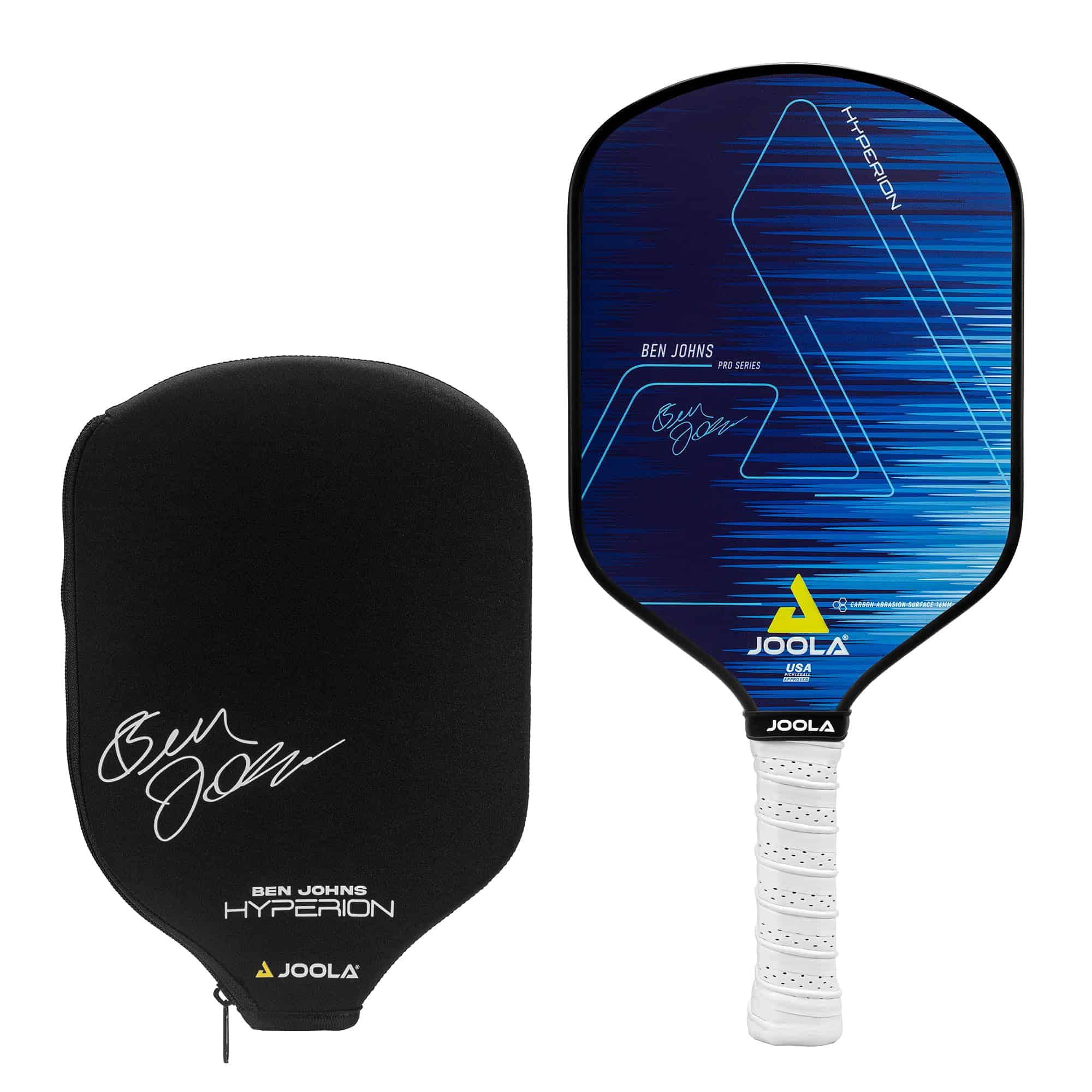 Ben Johns Hyperion CAS 16mm Pickleball Paddle with Cover, Blue, 8.3 oz
