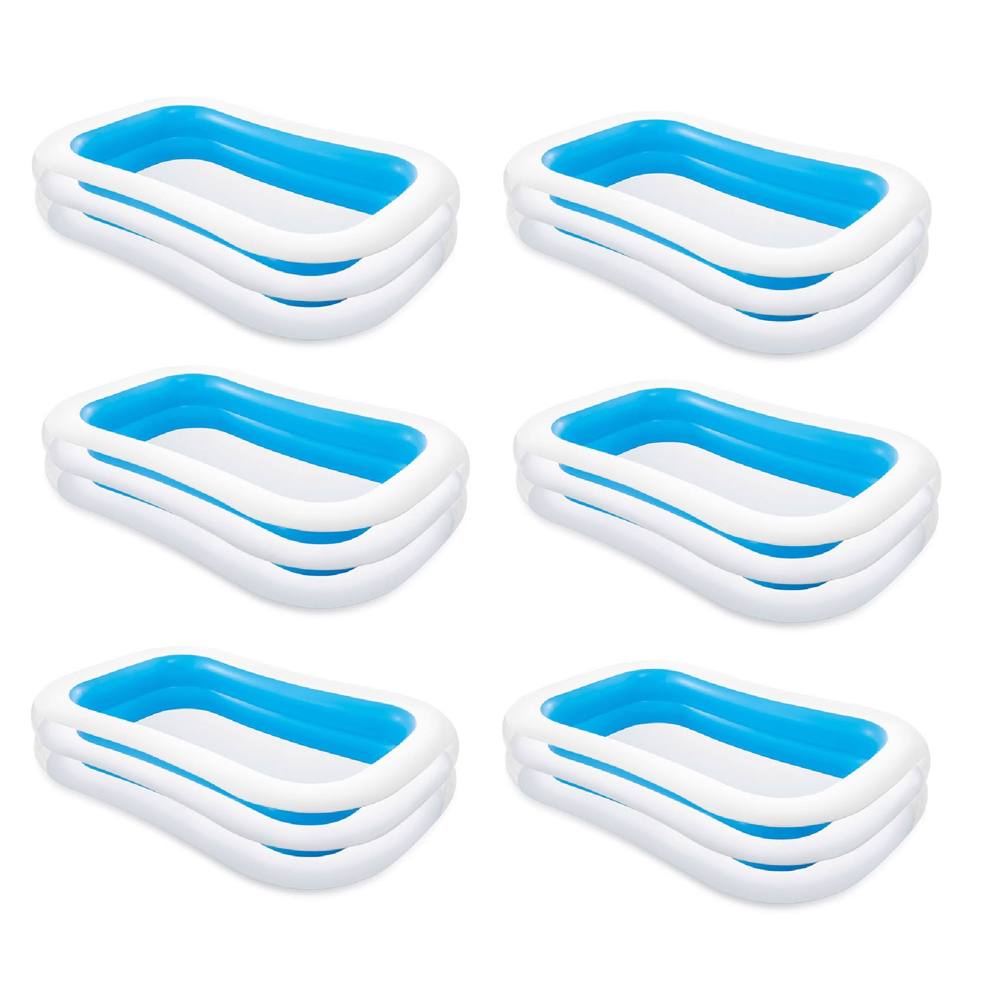 Swim Center 198 Gallon Inflatable Family Swimming Pool, Blue (6 Pack)