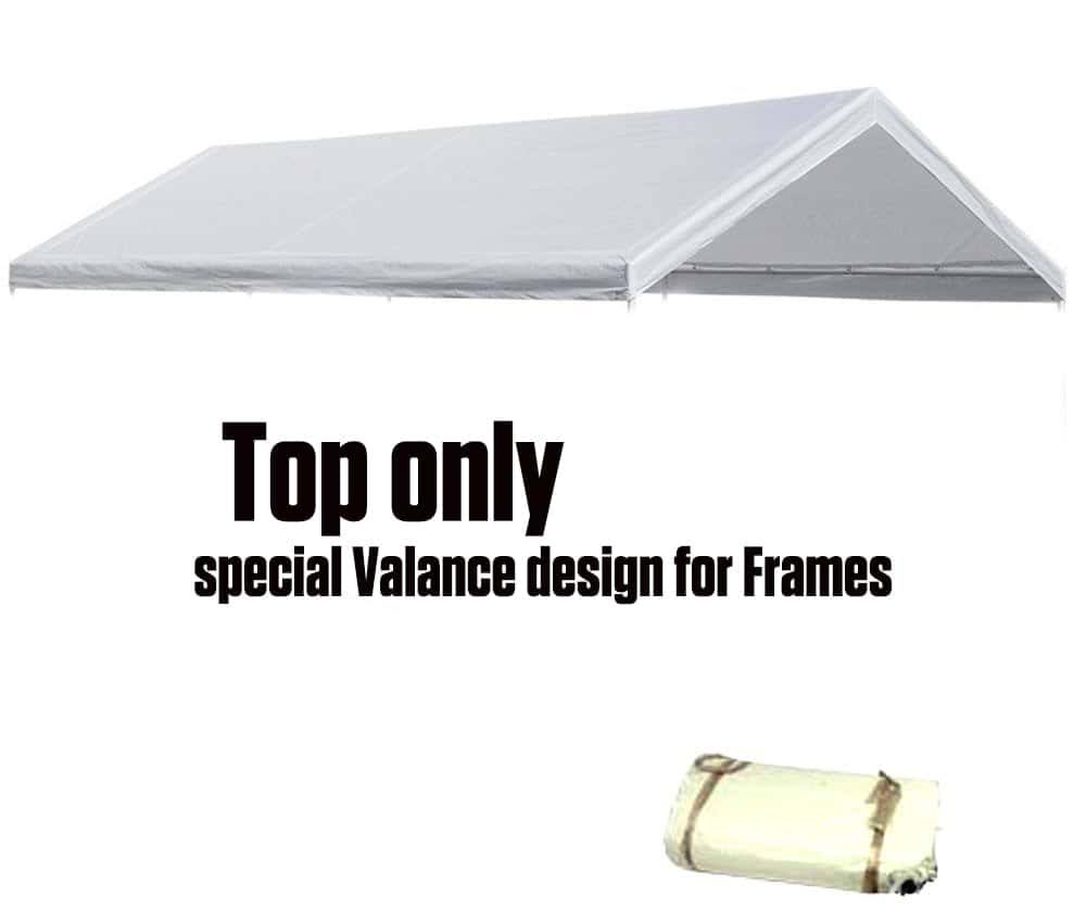 20 X20  White Canopy Replacement Cover Top Roof Tarp Shade Car Motorcycle Boat Jetski or Trade Show Canopy