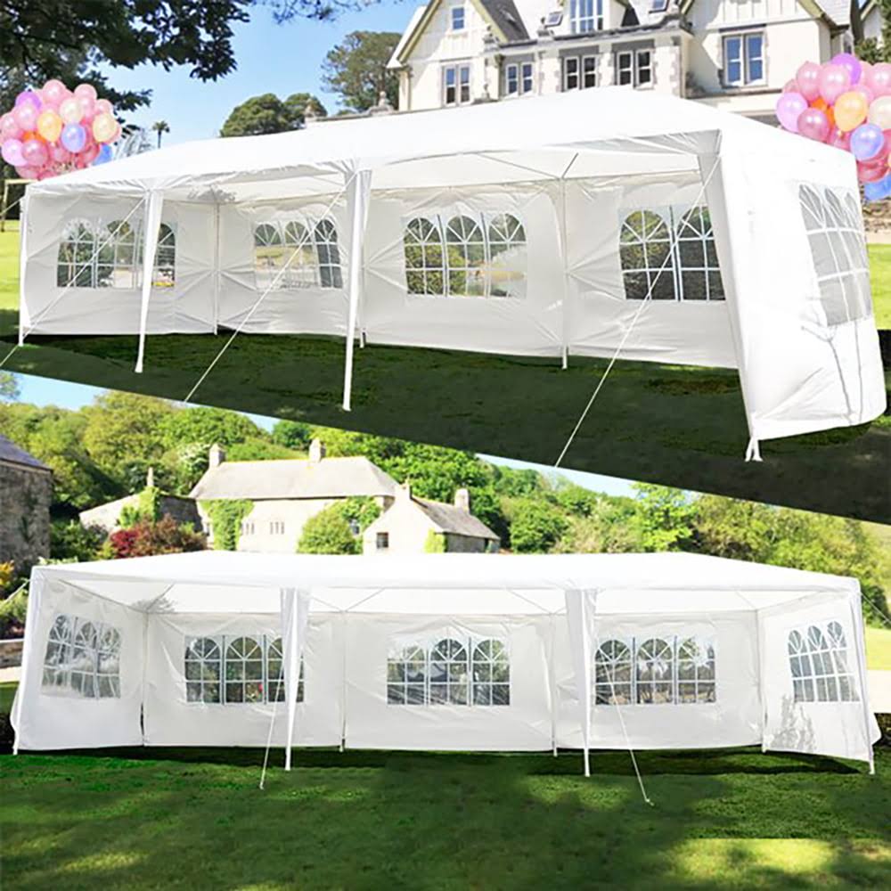 SUGIFT 10 x30  Wedding Party Tent Outdoor Canopy Tent with 5 Side Walls White