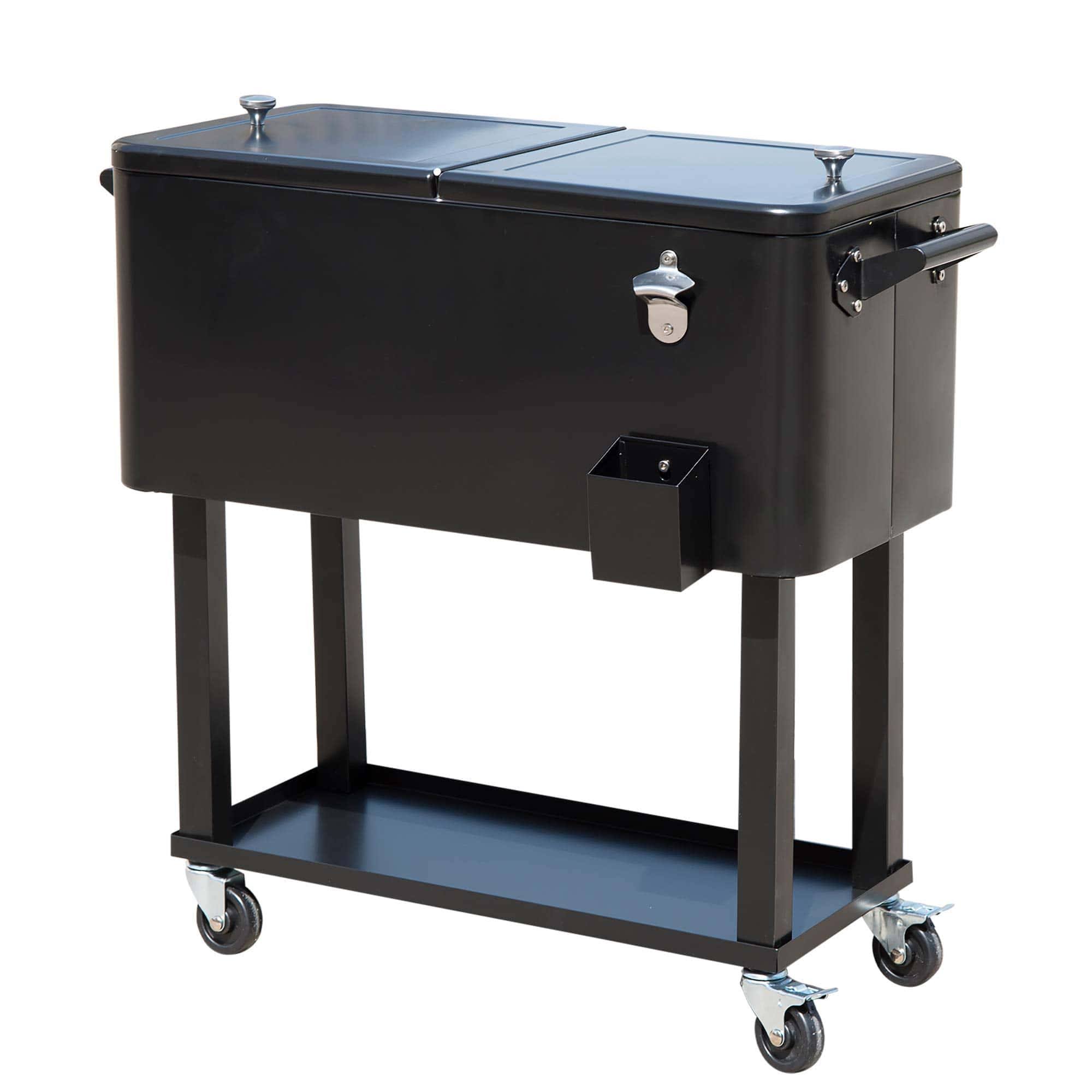 80 Quarts Wheeled Serving Station/Cart   Black