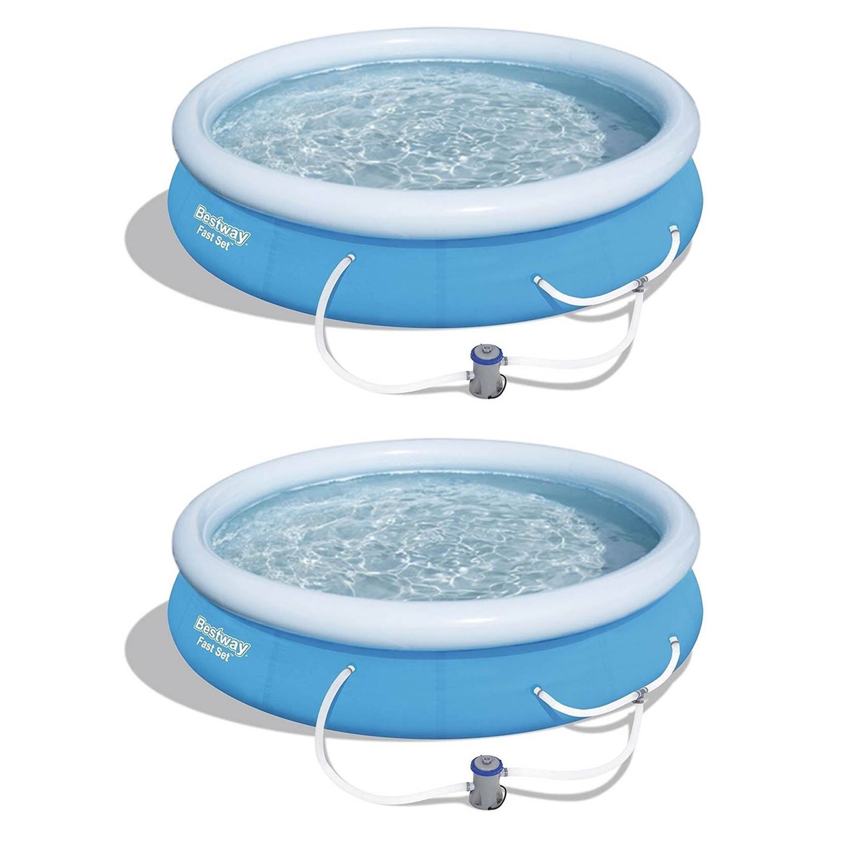 12ft x 30in Fast Set Above Ground Swimming Pool w/ Filter Pump (2 Pack)