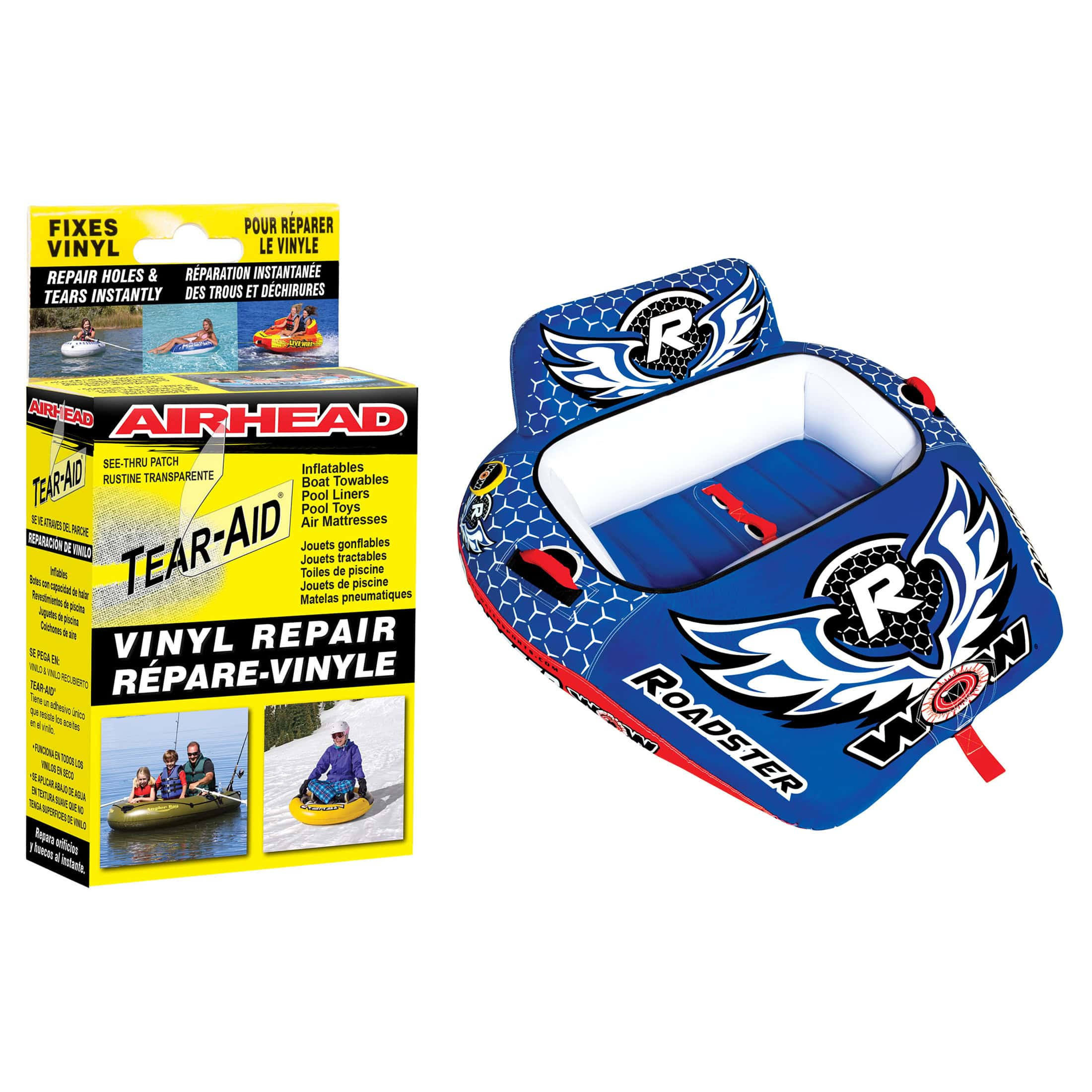 World of Watersports Roadster 2p Towable with Tear-Aid Vinyl Repair Kit