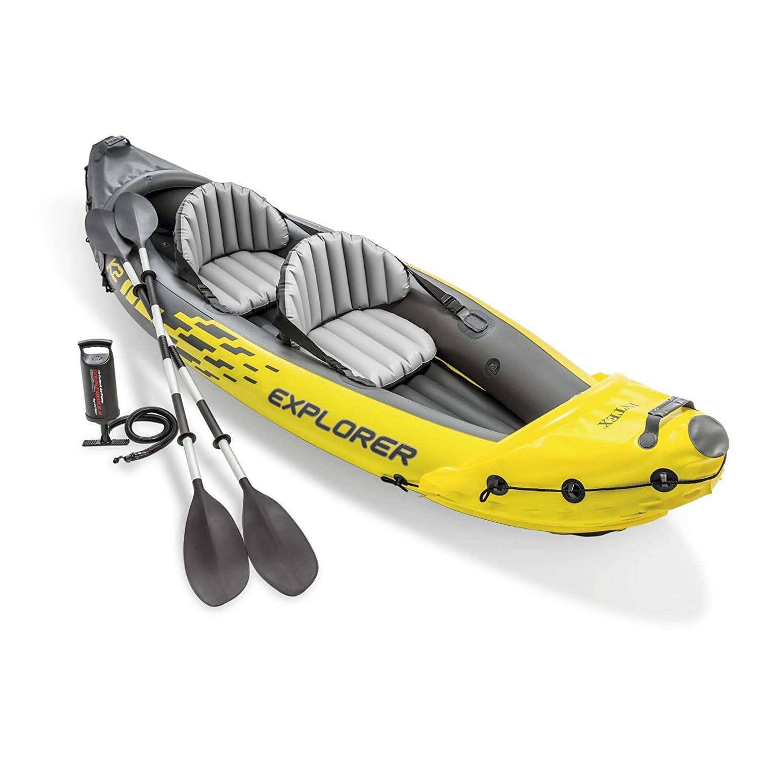 68307EP Explorer K2 Inflatable Kayak Set   2-Person – 400lb Weight Capacity