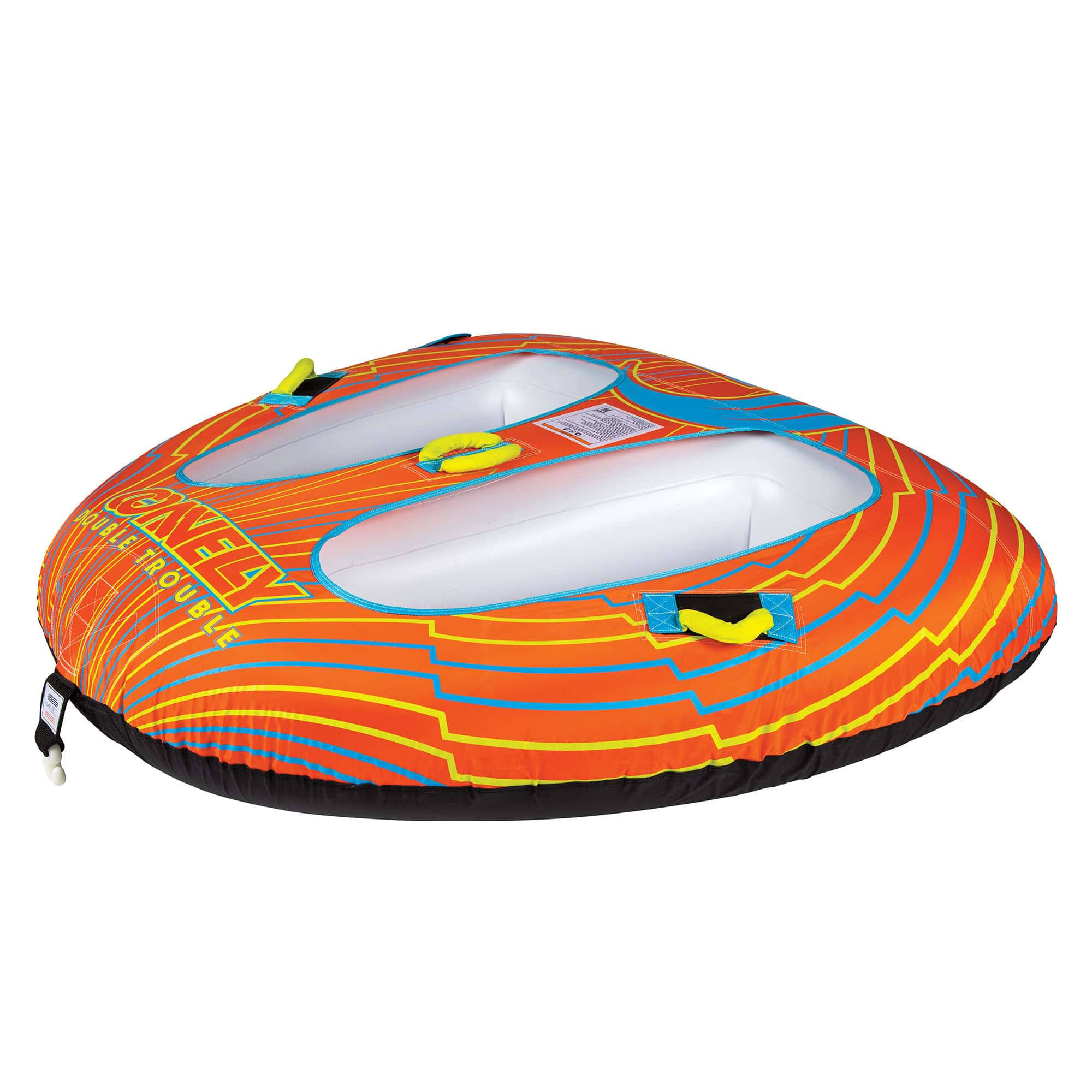 Connelly Double Trouble 2 Rider Inflatable Boat Towable Inner Tube, Orange