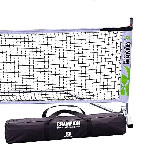 Pickleball, Inc. Champion Portable Pickleball Net System | Regulation Size 22 Foot Length | Snap Together Steel Frame with Net and Carry Bag | Easy Assembly