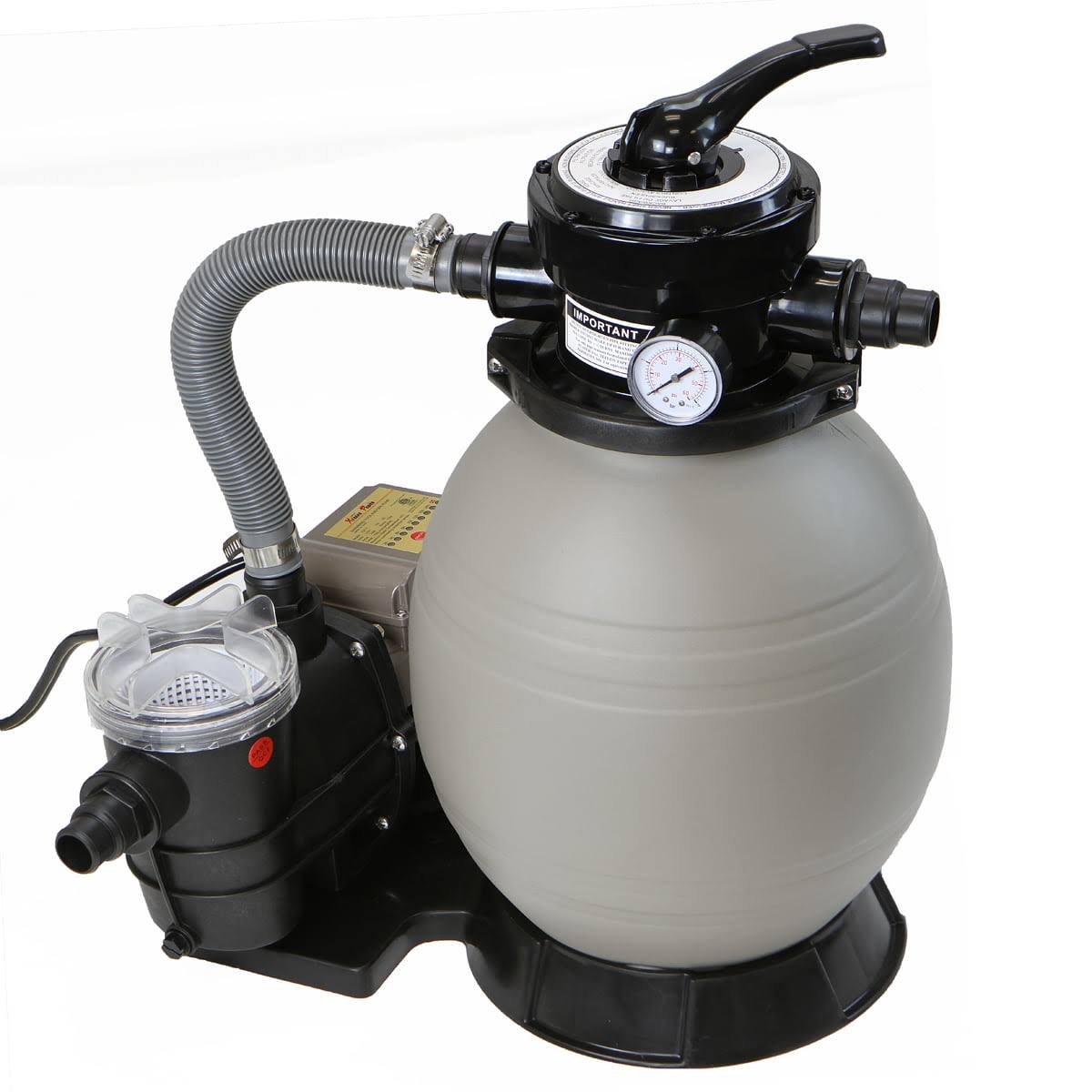XtremepowerUS 2640 GPH Above Ground Pool Sand Filter Pump with Programmable Timer Swimming Pool Package