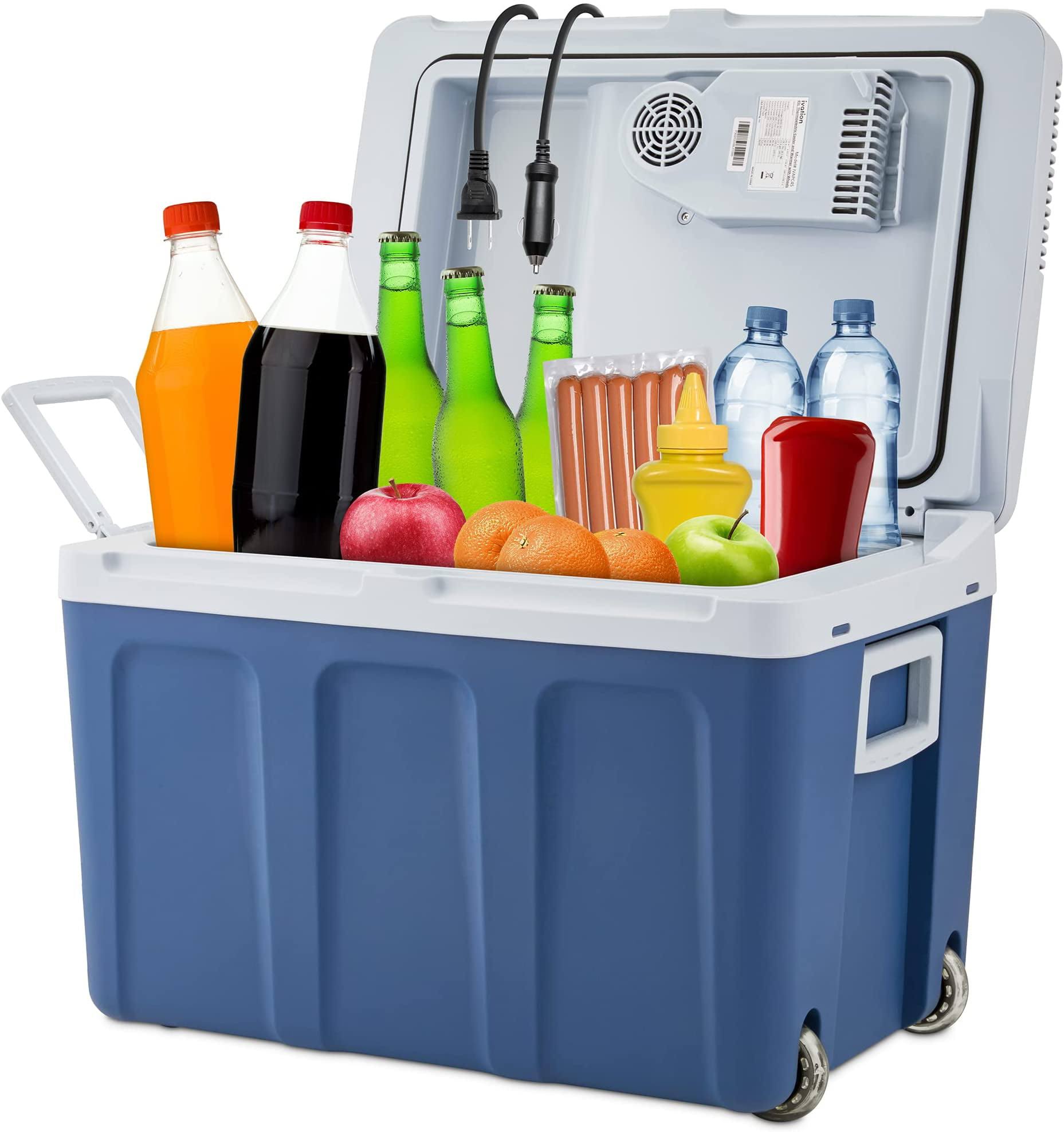 Ivation Electric Portable 45 L Cooler   Warmer W/ Wheels   Handle, for Travels