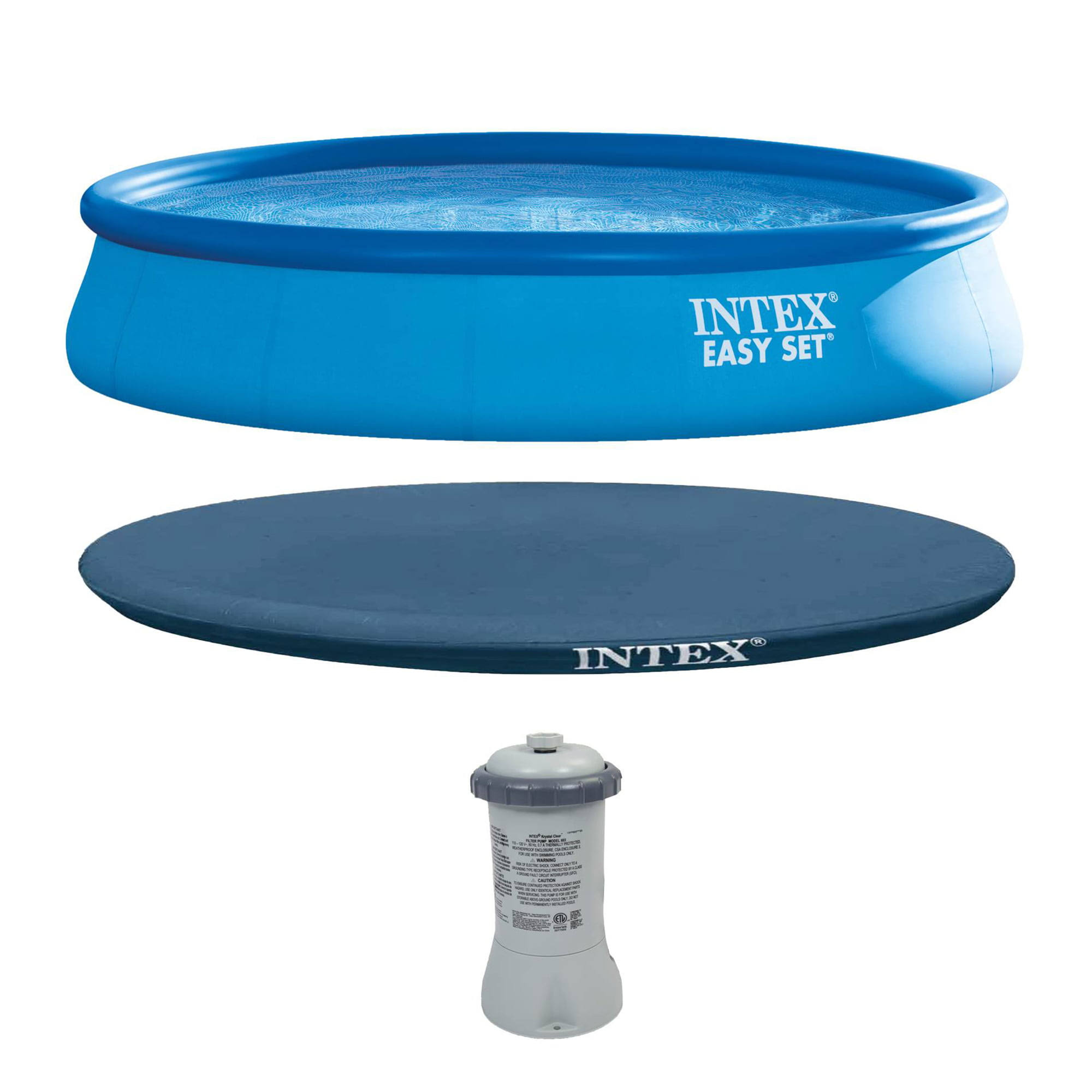 15  x 33  Easy Set Above Ground Swimming Pool, Filter Pump   Cover Tarp