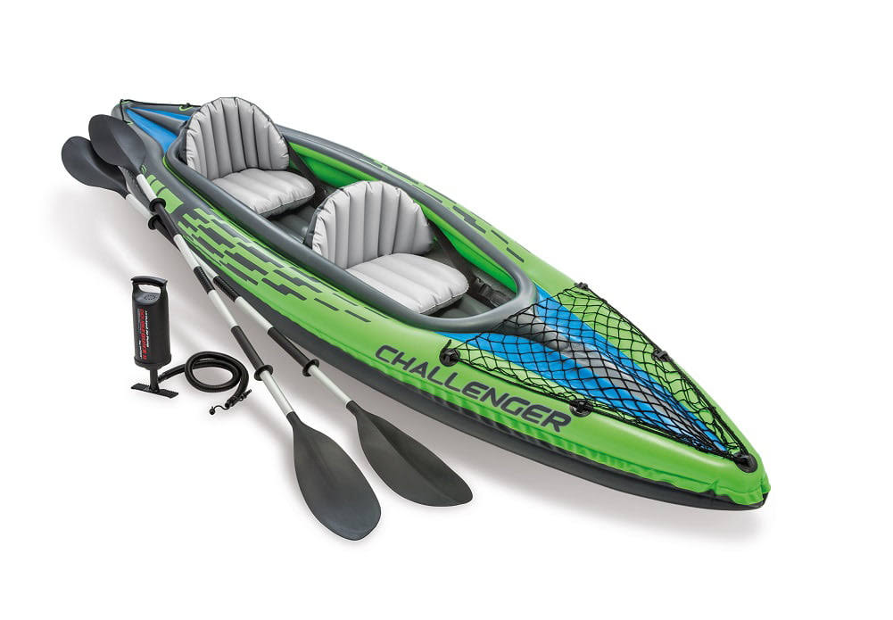 Challenger K2 Kayak, 2-Person Inflatable Kayak Set with Aluminum Oars a