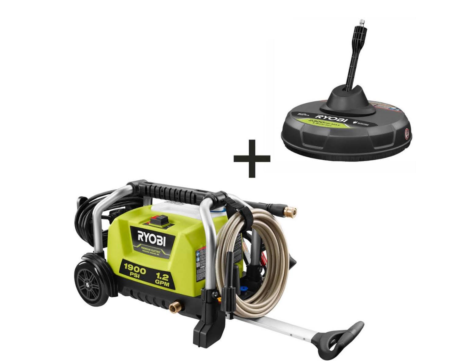 RY1419MTVNM-SC 1900 PSI 1.2 GPM Cold Water Wheeled Electric Pressure Washer with 12 in. Surface Cleaner