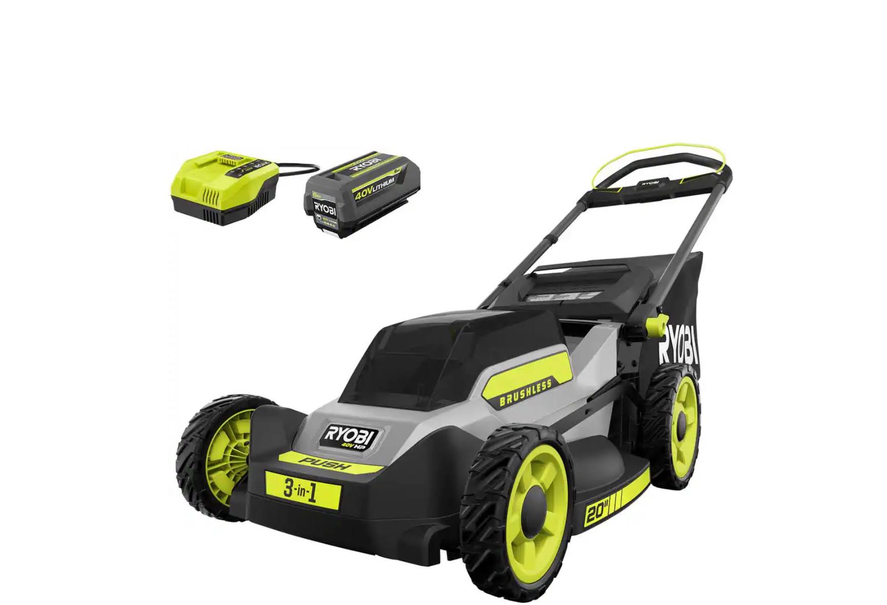 RY401170VNM 40V HP Brushless 20 in. Cordless Battery Walk Behind Push Mower with 6.0 Ah Battery and Charger
