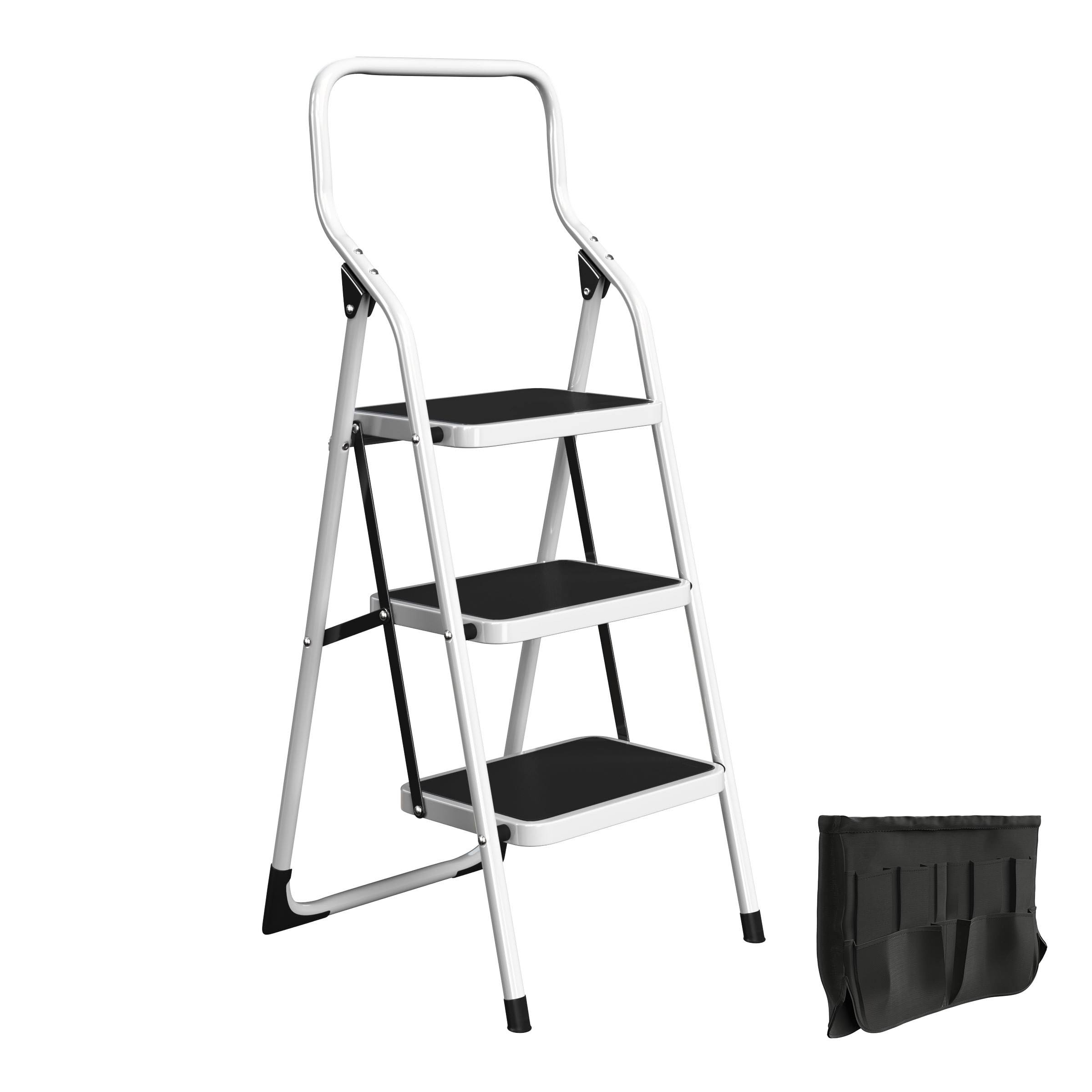 Pentagon Tools 3-Step Portable Folding Stool   Heavy-Duty Step Stool Ladder