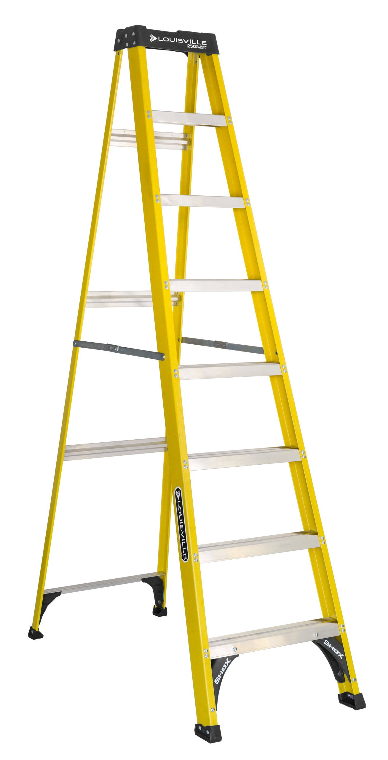 Ladder 8  Fiberglass Step Ladder, 12  Reach, 250 lbs Load Capacity, W-3118-08