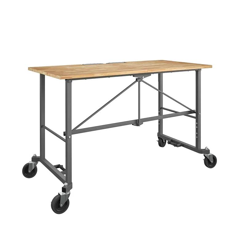 66760DKG1E Smartfold Portable Folding Workbench, Hardwood Top (400 lbs. Weight Capacity, Dark Gray)