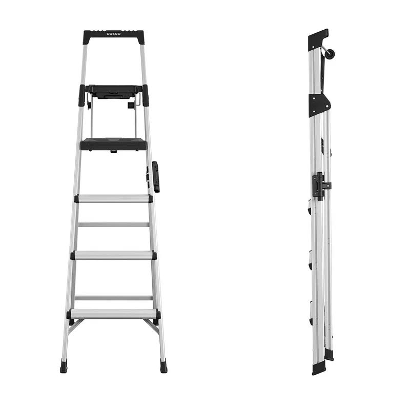 2061AABLKE 6 ft. Premium Aluminum Step Ladder (10 ft. 3 in. Reach) 300 lbs. Load Capacity Type IA Duty Rating