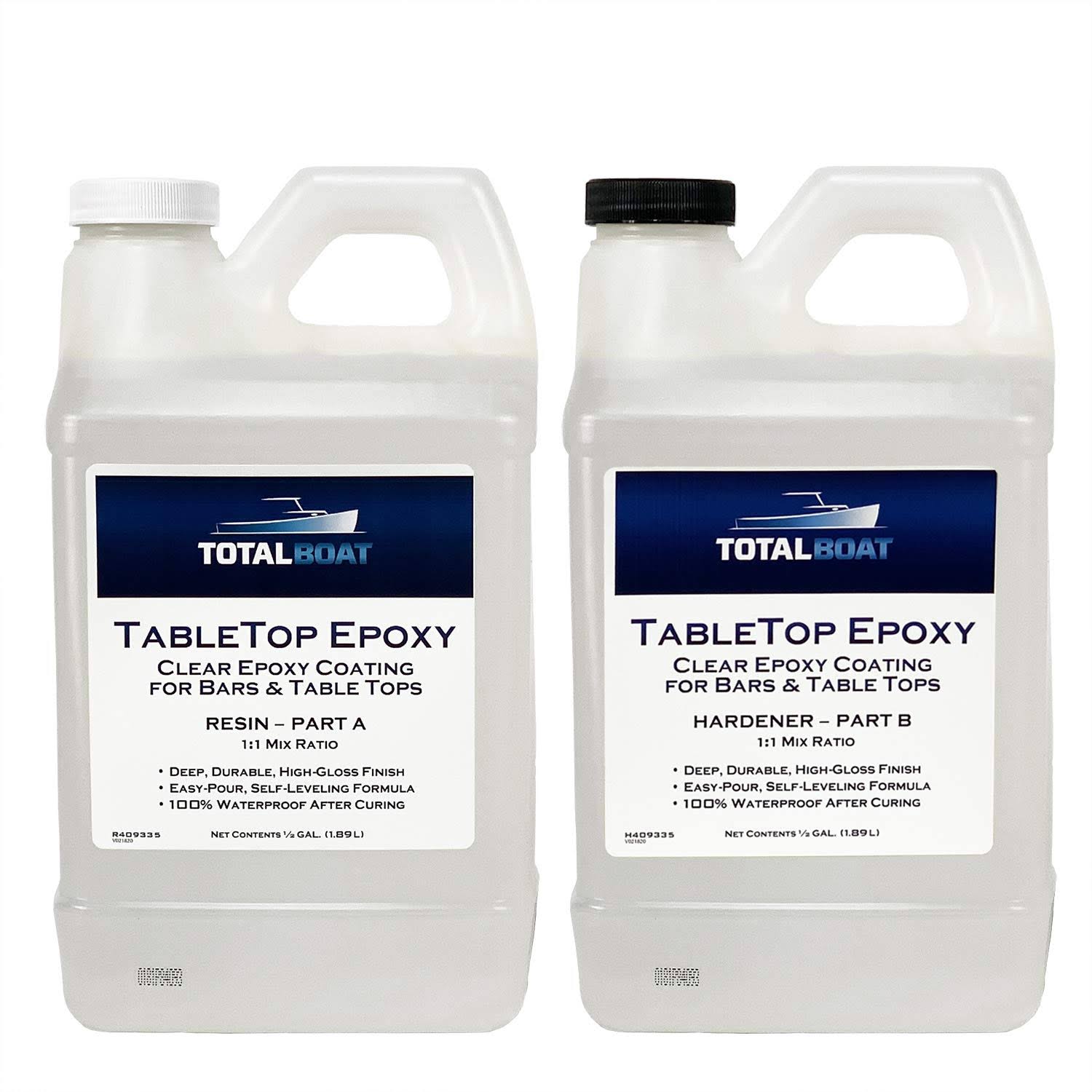 TotalBoat Table Top Epoxy Resin 1 Gallon Kit   Crystal Clear Coating and Casting Resin for Bar Tops, Table Tops, Wood, Concrete, Epoxy Art   Craft