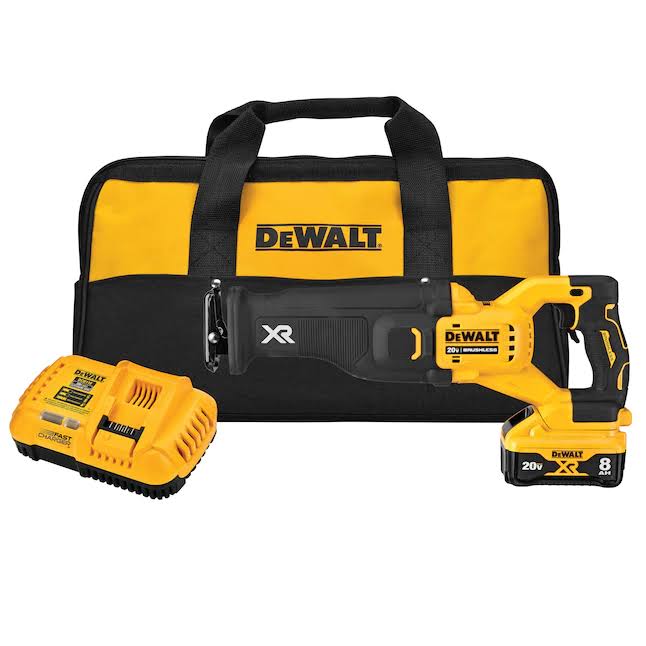 DCS368W1 XR POWER DETECT 20-volt Max Variable Speed Brushless Cordless Reciprocating Saw (Charger Included and Battery Included)