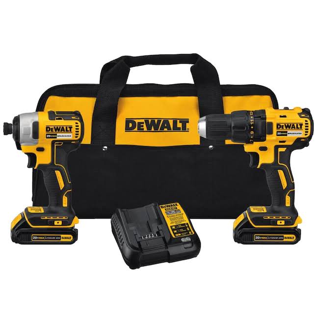 DCK277C2 2-Tool 20-Volt Max Brushless Power Tool Combo Kit with Soft Case (2-Batteries and charger Included)