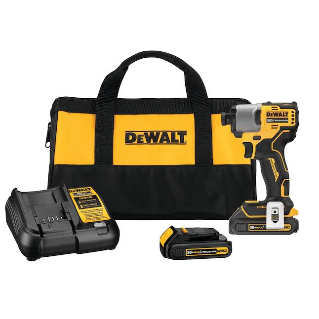 DCF840C2 Brushless 20-volt Max 1/4-in Variable Speed Brushless Cordless Impact Driver (2-Batteries Included)
