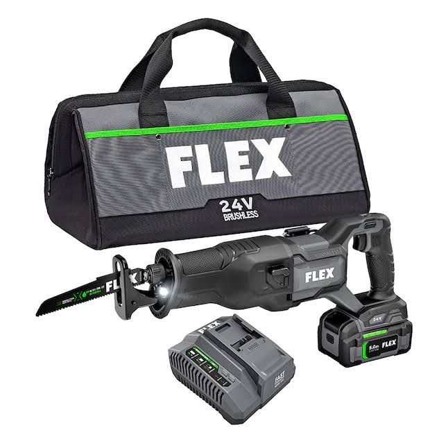 FX2271-1C 24-volt Variable Speed Brushless Cordless Reciprocating Saw (Charger Included and Battery Included)