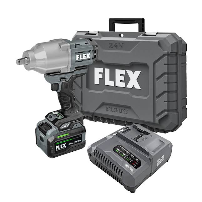 FX1471-1H STACKED LITHIUM 24-volt Variable Speed Brushless 1/2-in Drive Cordless Impact Wrench (1-Battery Included)