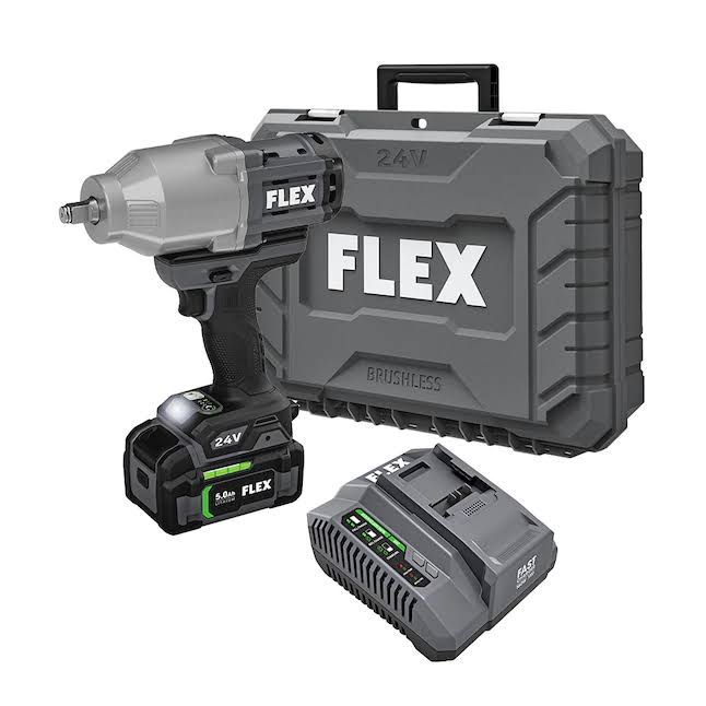 FX1471-1C 24-volt Variable Speed Brushless 1/2-in Drive Cordless Impact Wrench (1-Battery Included)