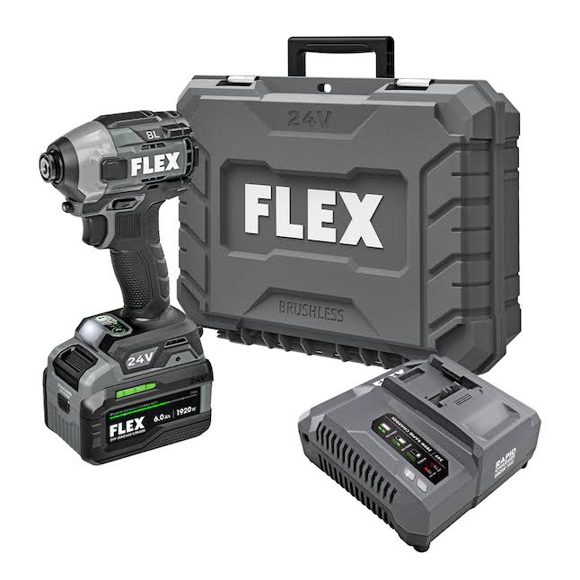 FX1371A-1H STACKED LITHIUM 24-Volt 1/4-in Variable Speed Brushless Cordless Impact Driver (1-Battery Included)