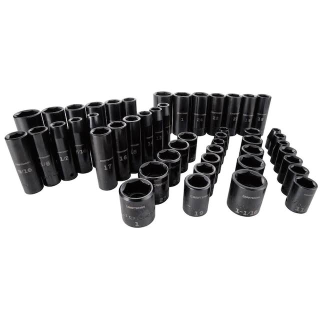 CMMT16548 48-Piece Standard (SAE) and Metric Combination 1/2-in Drive Set 6-Point Impact Socket Set