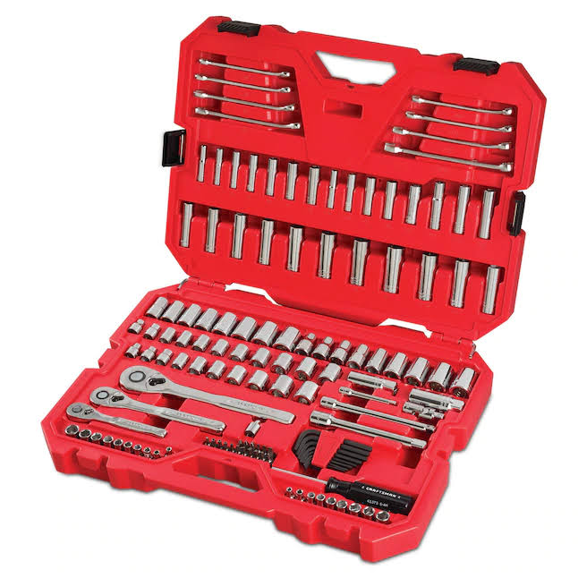 CMMT12024 135-Piece Standard (SAE) and Metric Combination Polished Chrome Mechanics Tool Set (1/4-in; 3/8-in; 1/2-in;)