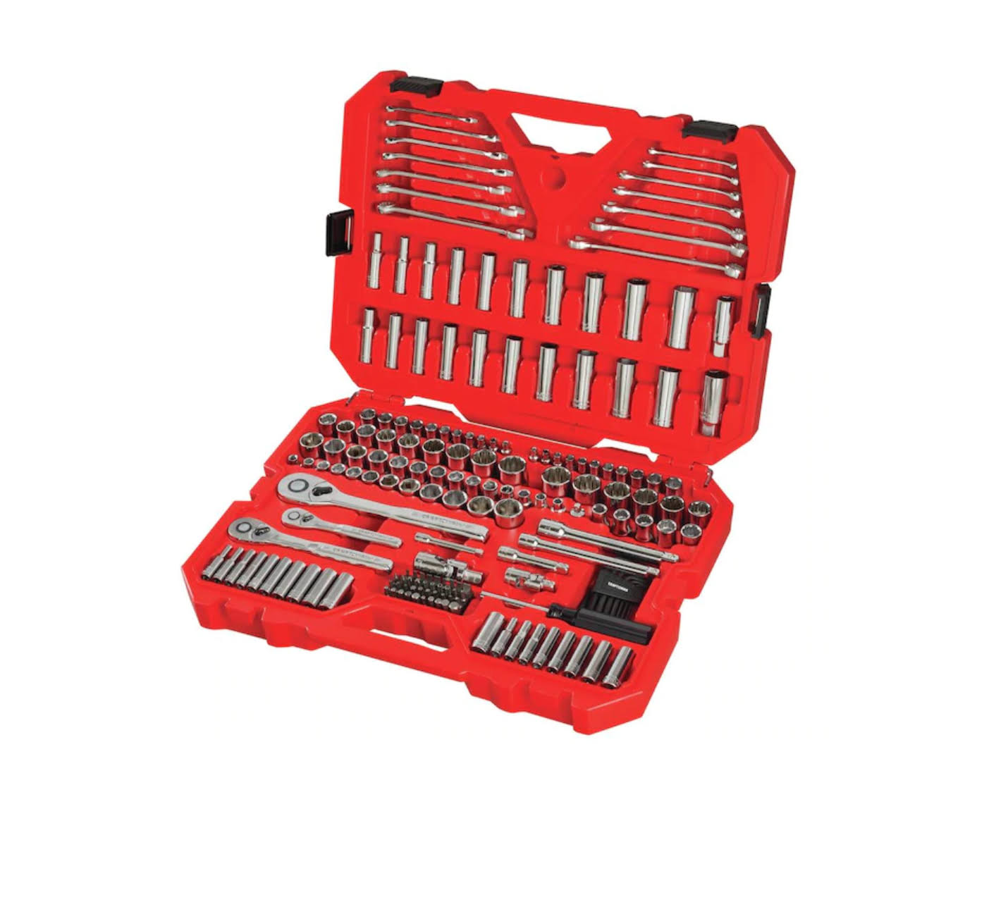 CMMT12034 189-Piece Standard (SAE) and Metric Combination Polished Chrome Mechanics Tool Set (1/4-in; 3/8-in)