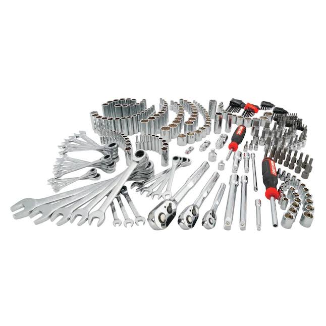 CMMT12039 298-Piece Standard (SAE) and Metric Combination Polished Chrome Mechanics Tool Set (1/4-in; 3/8-in)