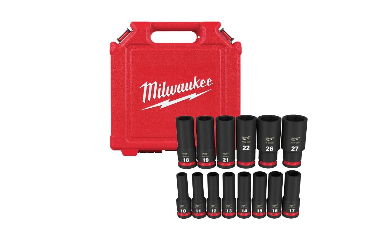 49-66-7014  1/2 in. Drive Metric Deep Well 6 Point Impact Socket Set (14-Piece)