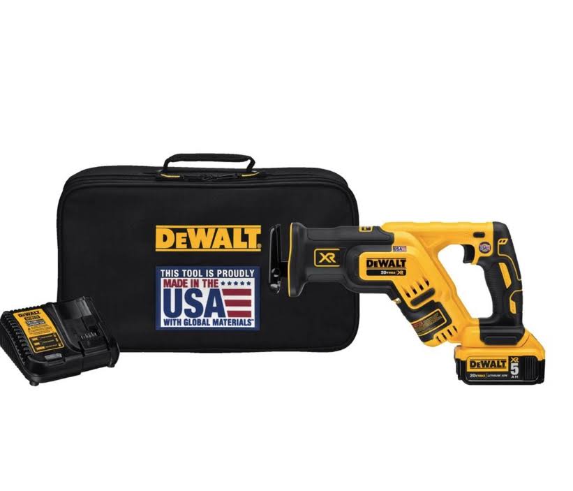 DCS367P1 20-Volt MAX XR Cordless Brushless Compact Reciprocating Saw with (1) 20-Volt Battery 5.0Ah   Charger