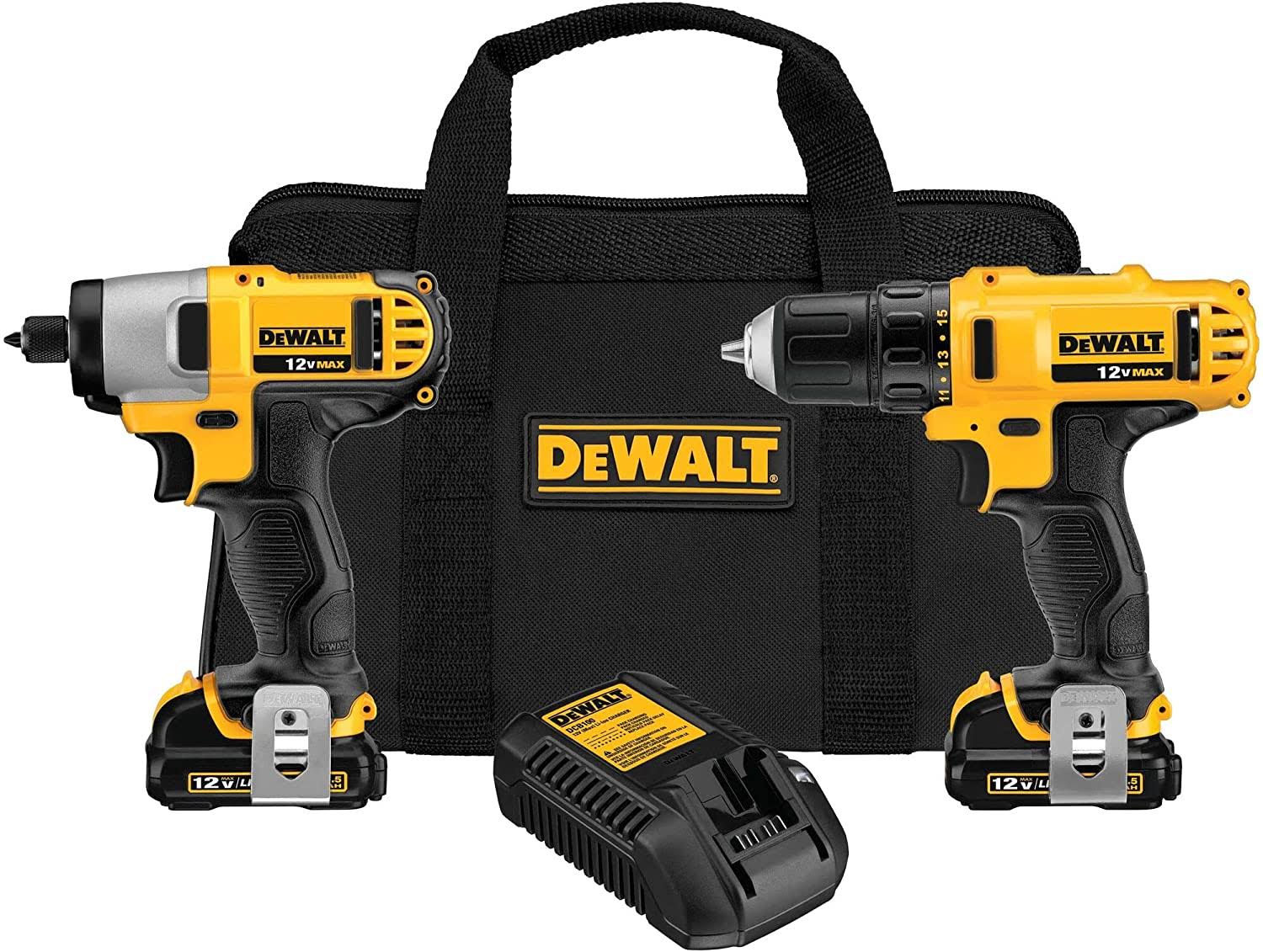 DeWalt DCK211S2 12V MAX Li-Ion Drill/Driver/Impact Driver w/ (2) Batteries Combo Kit