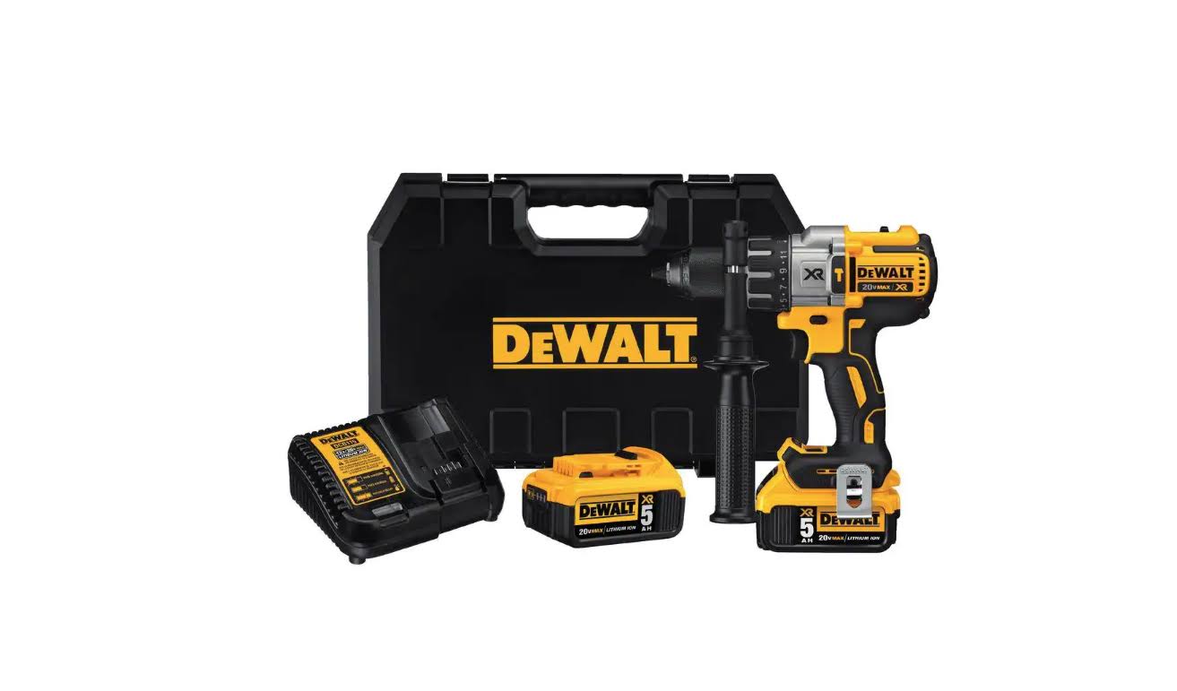 DCD996P2 20-Volt MAX XR Cordless Brushless 3-Speed 1/2 in. Hammer Drill with (2) 20-Volt 5.0Ah Batteries   Charger