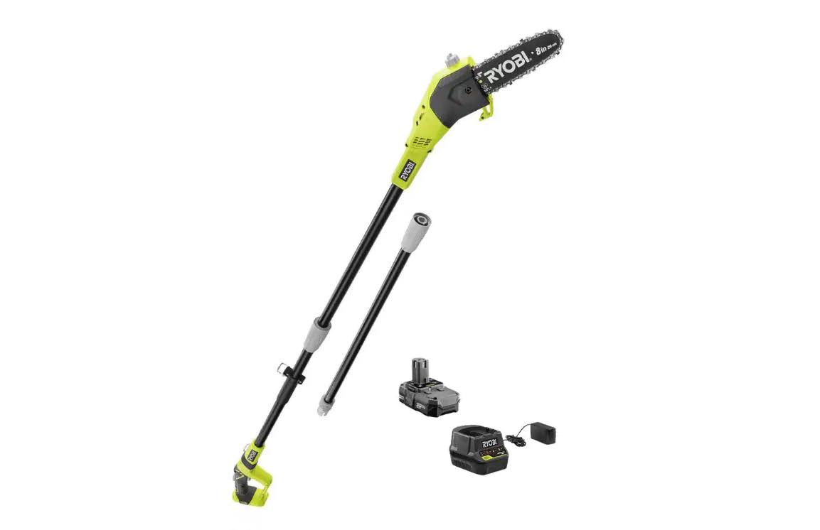 P4361  18V 8 in. Cordless Battery Pole Saw with 1.3 Ah Battery and Charger
