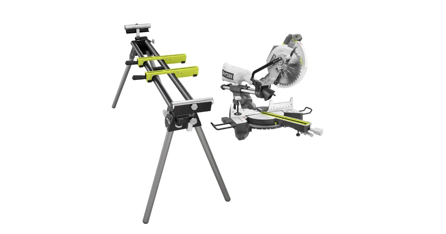 TSS103-A18MS01G 15 Amp 10 in. Sliding Compound Miter Saw and Universal Miter Saw QUICKSTAND