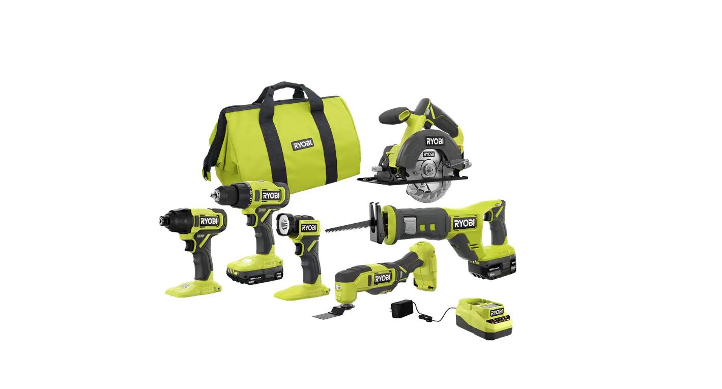 PCL1600K2  18V Cordless 6-Tool Combo Kit with 1.5 Ah Battery, 4.0 Ah Battery, and Charger