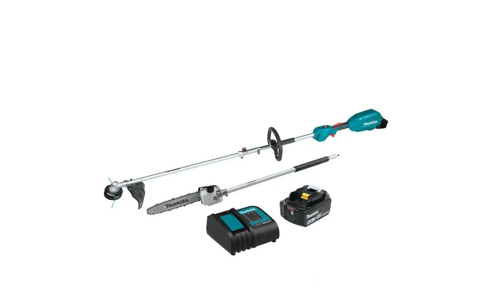 XUX02SM1X4 18V  Lithium-Ion Brushless Cordless Couple Shaft Power Head Kit w/String Trimmer   10 in. Pole Saw Attachments 4.0Ah