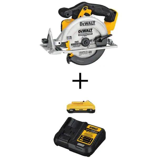 DCS391B 20-Volt  Cordless 6-1/2 in. Circular Saw with (1) 20-Volt Battery 4.0Ah   Charger