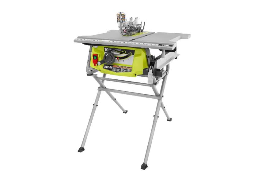 12T 15 Amp 10 in. Table Saw with Folding Stand