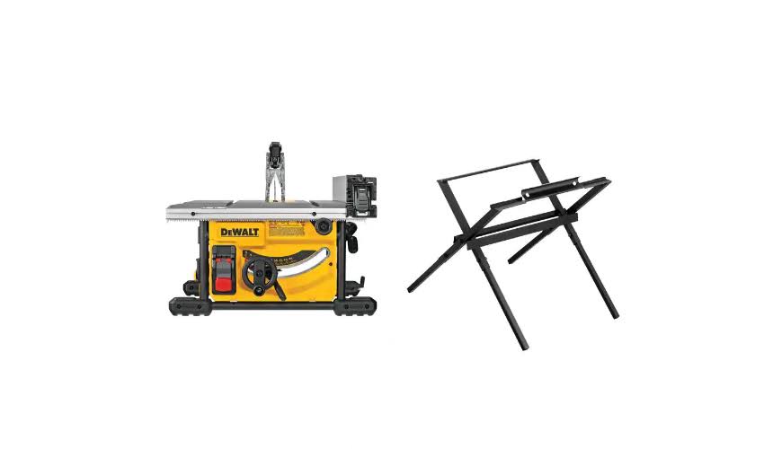 DWE7485 15 Amp Corded 8-1/4 in. Compact Jobsite Tablesaw with Compact Table Saw DW7451 Stand