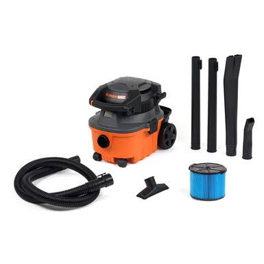 WD4080 4 Gallon 6.0-Peak HP Wet/Dry Shop Vacuum with Detachable Blower, Fine Dust Filter, Hose and Accessories
