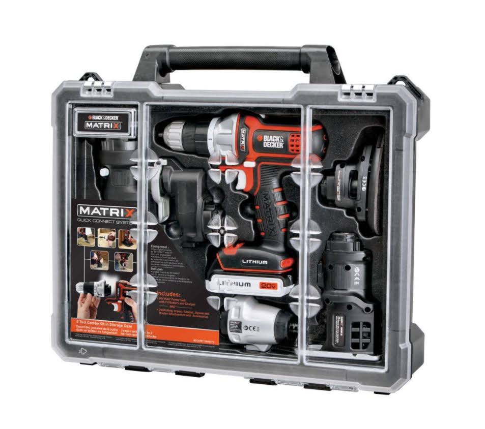 BDCDMT1206KITC 20-Volt Max Lithium-Ion Cordless Matrix Combo Kit with Storage Case (6-Tool)