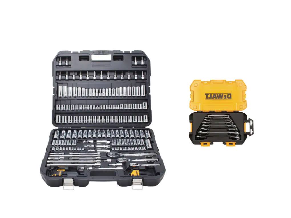 DWMT75049 Chrome Vanadium Mechanics Tool Set (192-Piece) with DWMT73809 SAE Combination Wrench Set (8-Piece)