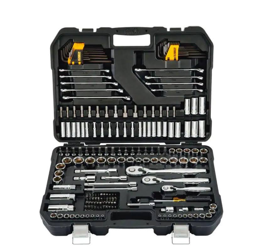 DWMT75000 1/4 in., 3/8 in., and 1/2 in. Drive Polished Chrome Mechanics Tool Set (200-Piece)