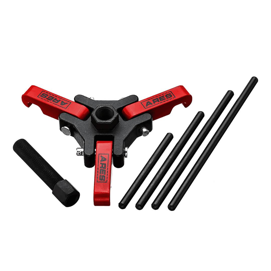 ARES 71002   Harmonic Balancer Puller Set   Remove Damper Pulleys in Tight Engine Compartments Without Removing The Radiator   Storage Case Included