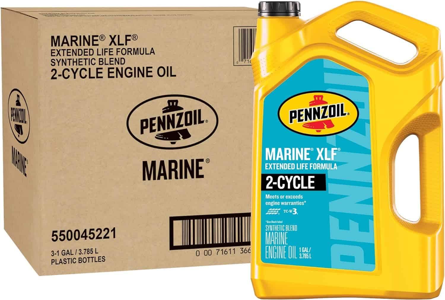 Pennzoil Marine XLF Marine Outboard Synthetic Blend Engine Oil (1-Gallon, Case of 3)